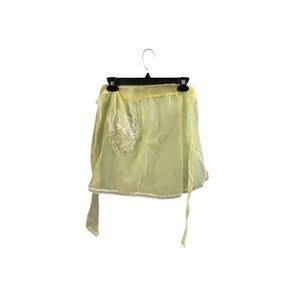 Vintage apron, women’s yellow lease detail, sheer, so small/medium